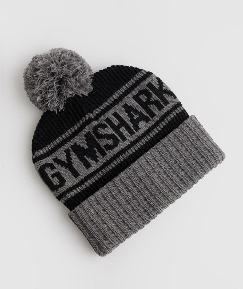 Gymshark Pom Beanie Accessories Šeširi Crne Sive | HR 2087JPQ